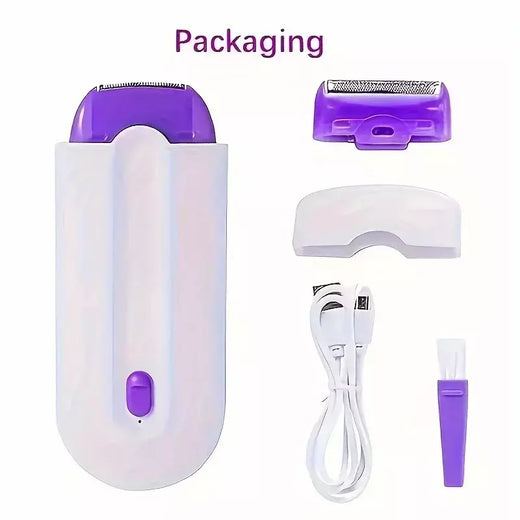 Kit de depilação indolor para mulheres, USB recarregável, corpo, rosto, perna, biquíni, mão, barbear