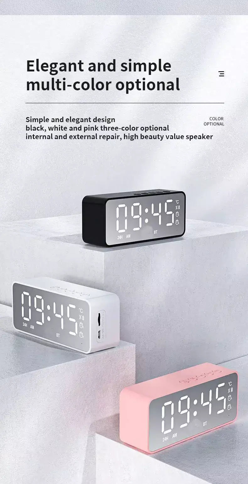G50 alto-falante sem fio bluetooth com mini cartão fm espelho despertador tenda de áudio recebendo invite de voz k