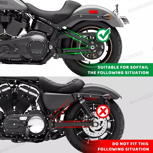 Bolsa de selim lateral de couro pu para motocicleta, adequada para harley sportster xl 883 1200 chopper cruiser cafe racer softail bobber