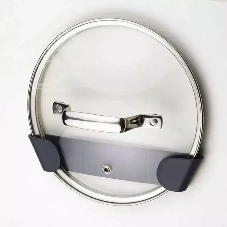 1/2/12 pçs pote tampa titular fixado na parede pendurado titular para pan pote capa rack de armazenamento de cozinha de plástico organizador de cozinha