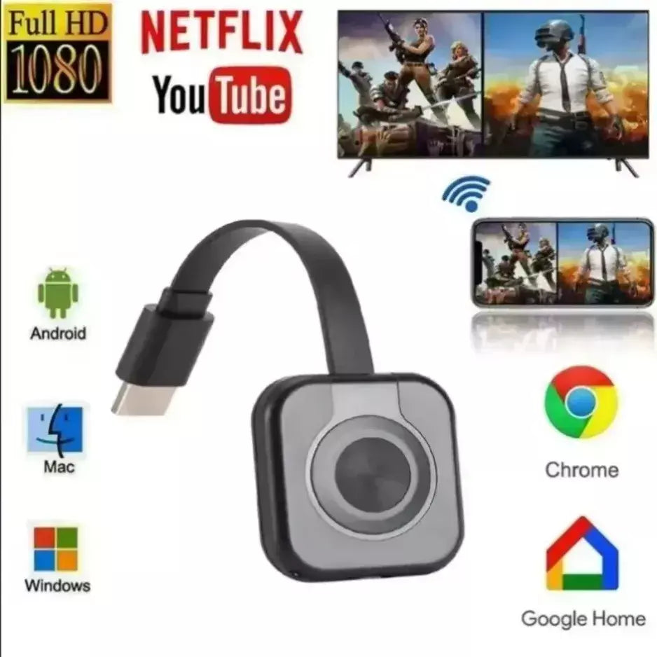 Receptor wi-fi, transmissor de vídeo, projetor de telefone, adaptador de tela espelhada compatível com hdmi para ios, android, pc, receptor de tv