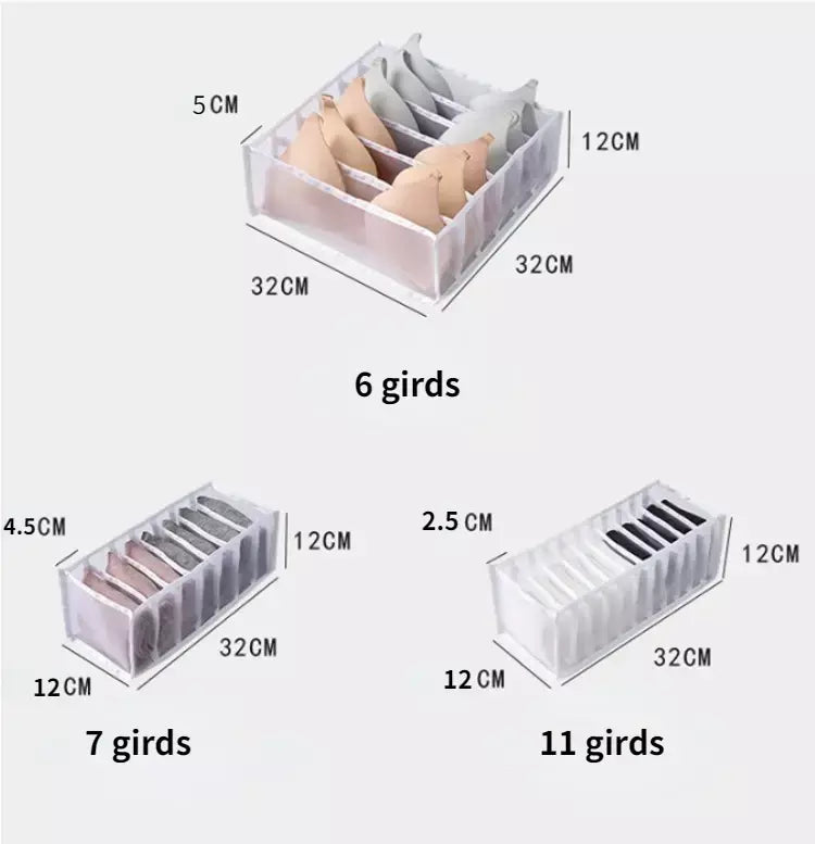 Organizador de gaveta para roupas íntimas, caixa de armazenamento dobrável, organizador de armário, divisor de gaveta para cuecas, meias, sutiã, caixas de armazenamento