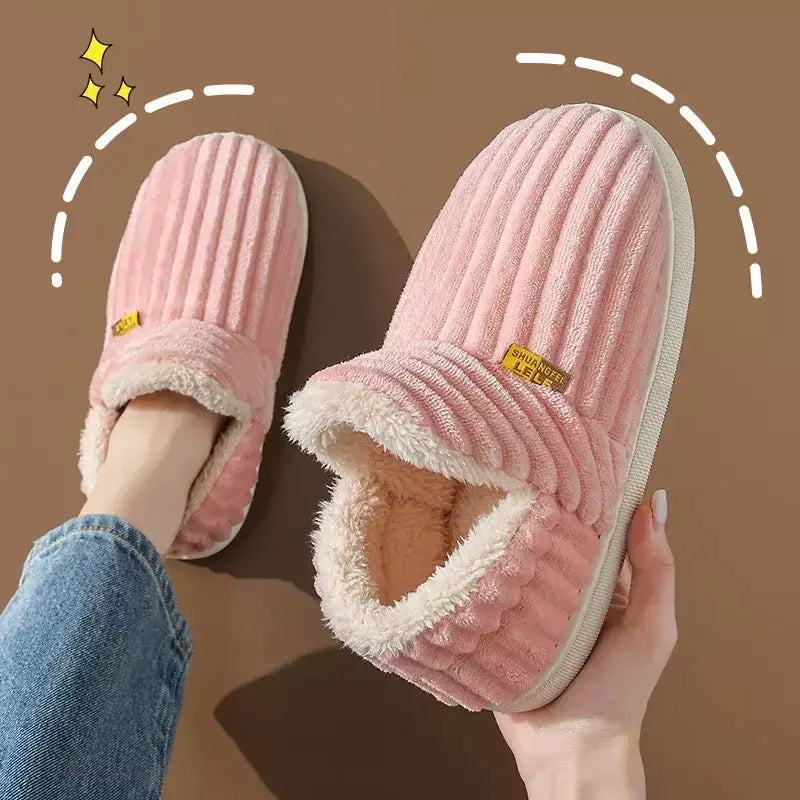 Pallene novos chinelos de pele para mulheres homens inverno peludo moda quente tornozelos de pelúcia aconchegante slides para casa interior sola macia sapatos de algodão