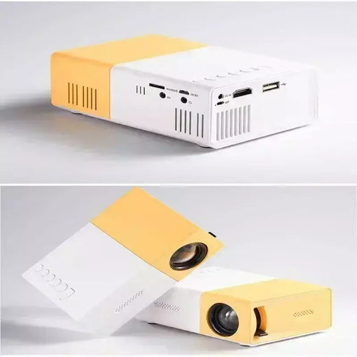 Russmr novo yg300 mini projetor led yg300 versão atualizada 1000 lúmen 320x240p hdmi-compatível usb áudio casa media player