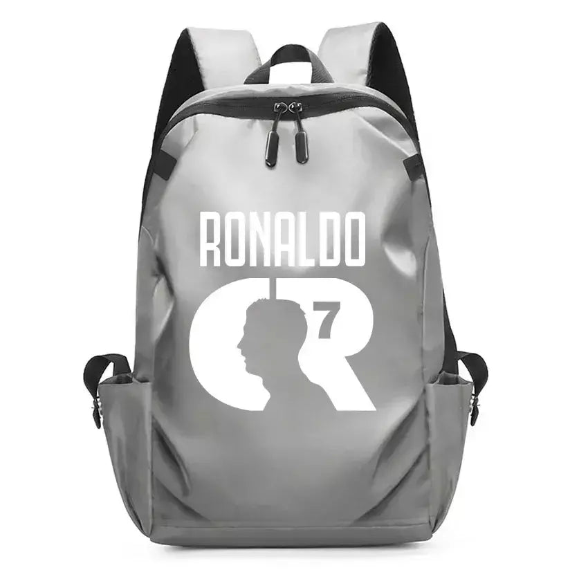 Mochila portátil impermeável para homens, mochila impressa super estrela do futebol, sacos de livros escolares universitários, menino e menina, CR7
