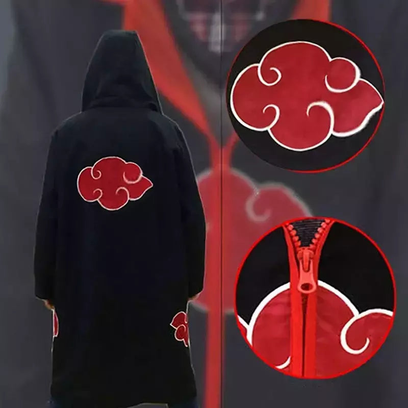 Naruto uchiha itachi cosplay trajes anime longo manto casaco robe trincheira ninja halloween carnaval festa grupo roupas capa presentes