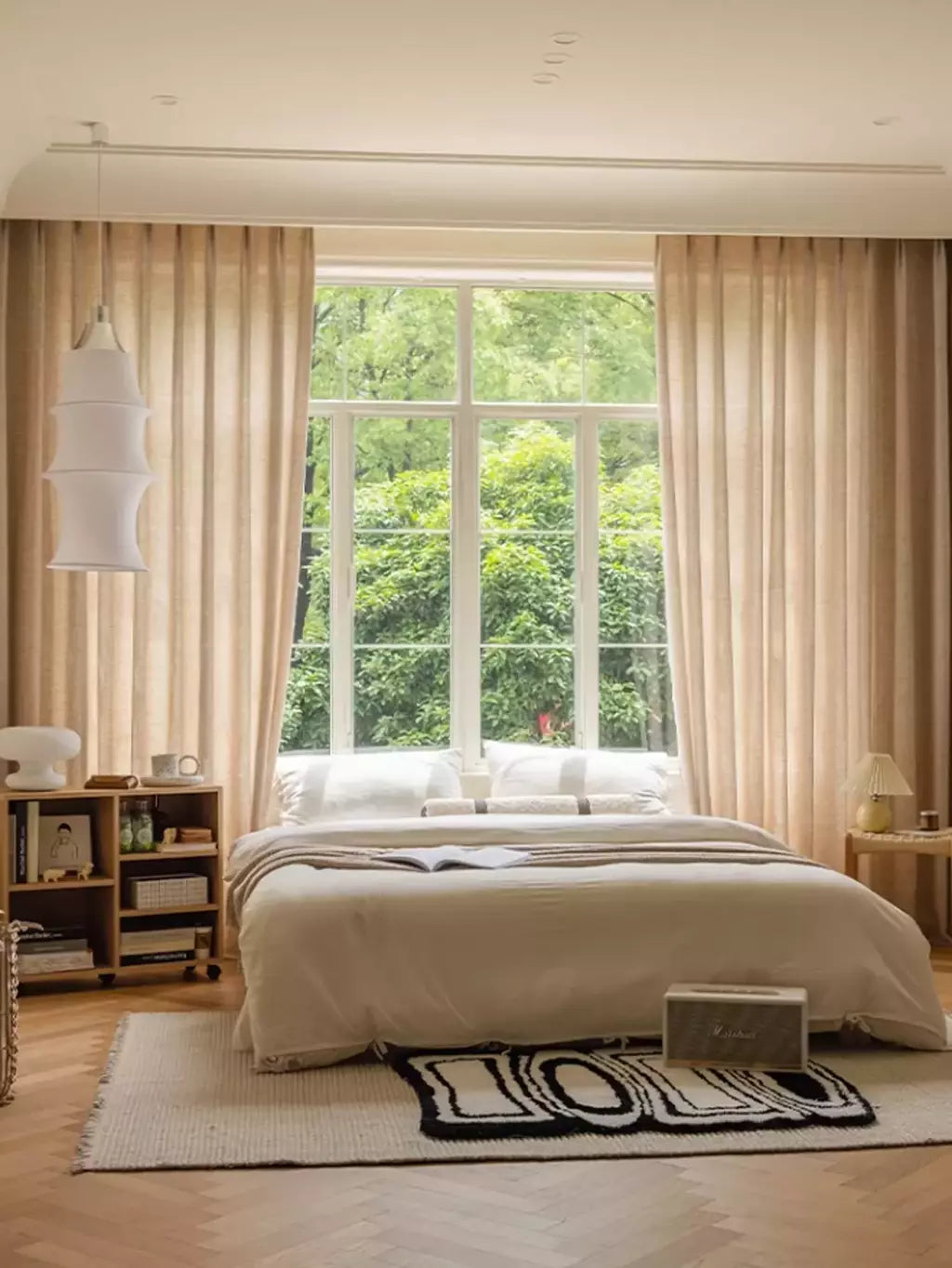 Cortinas semi-sheer para porta de casa e vida, semi-sheer, fazenda, barato, pronto feito, japonês, estilo coreano, atacado