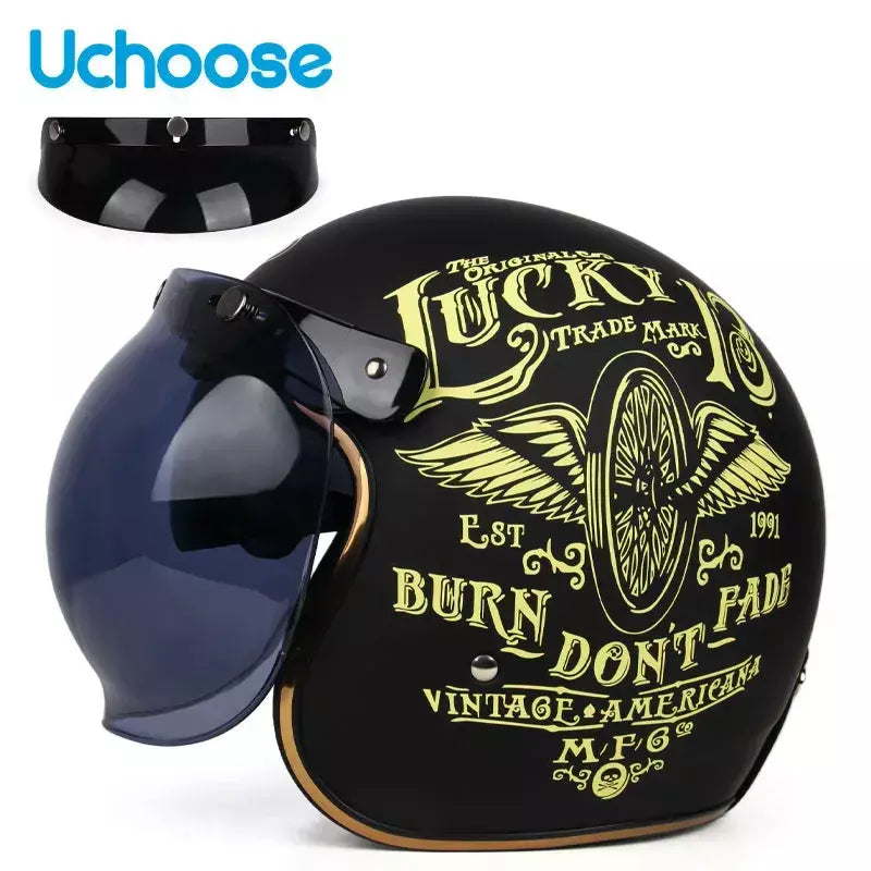 DOT Certificado Retro Capacete de Motocicleta Cafe Racer Rosto Aberto Casco Moto para Acessórios de Motocicleta Homens Cascos de Moto
