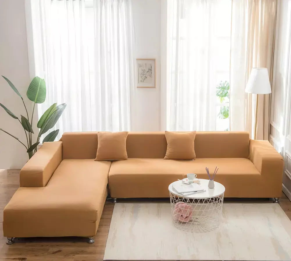 Capas de Sofá Elásticas Monocromáticas para Sala, Espessamento Slipcovers de Canto Seccional, Capa de Sofá, Forma L, Precisa comprar 2Pcs Cover