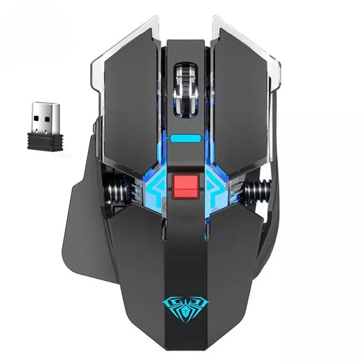 Sc300 mouse sem fio recarregável silencioso notebook computador de mesa mecânico e-sports jogo casa com 4 cores luzes frescas