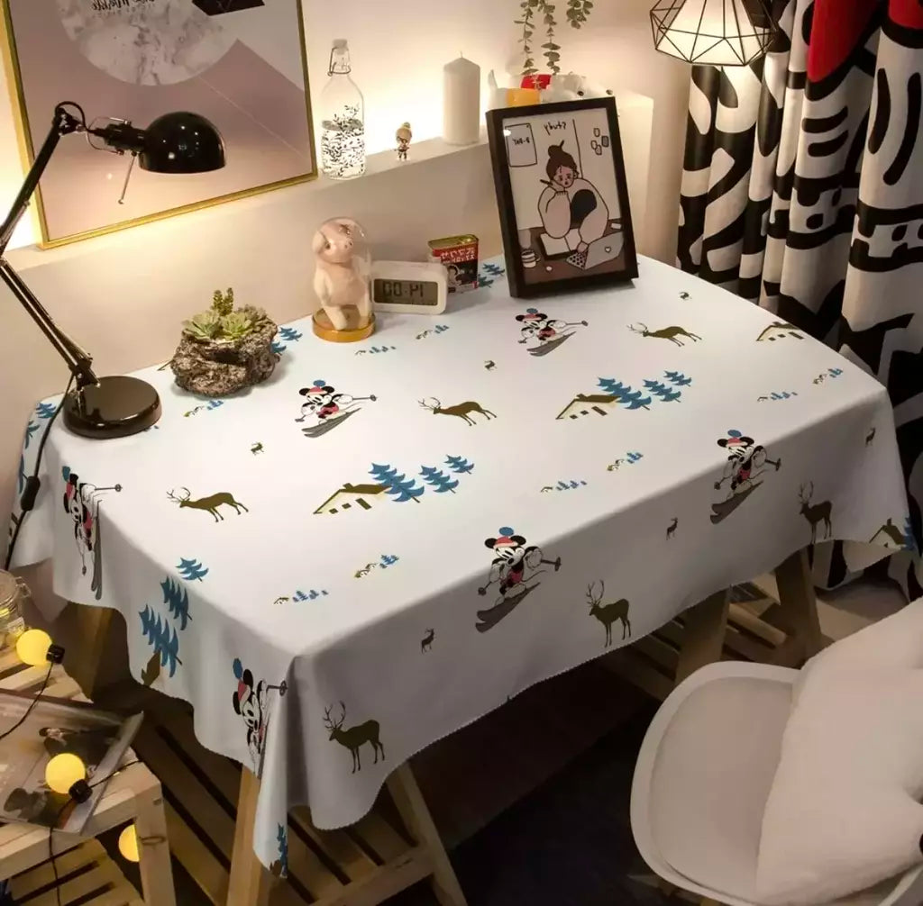 Toalha De Mesa Mickey Mouse Dos Desenhos Animados Da Disney Para Crianças, Mesa De Jantar Americana, Toalha De Mesa De Café Retro, Toalha De Mesa Quadrada