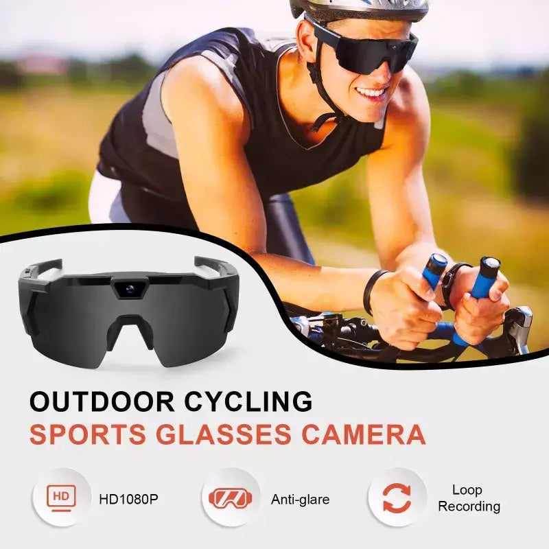 Novos óculos de vídeo hd câmera de ação óculos de sol inteligentes óculos esportivos ao ar livre bicicleta motocicleta motorista gravador caminhada cam