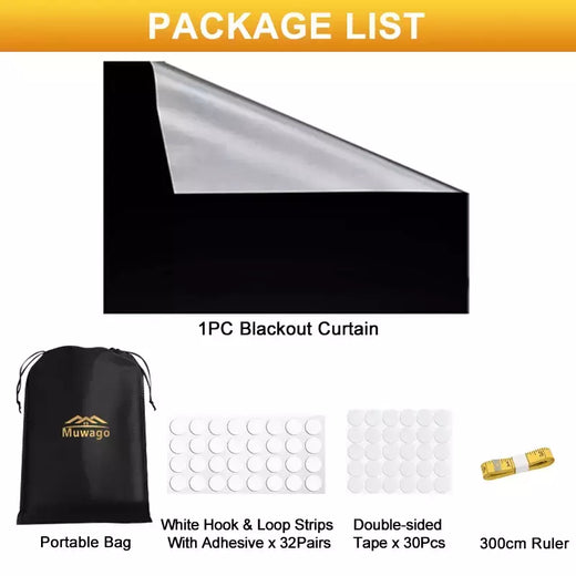 Cortina de blecaute removível para viagens 100% blecaute, Película para janela portátil mais escura, pano DIY temporário, sem broca