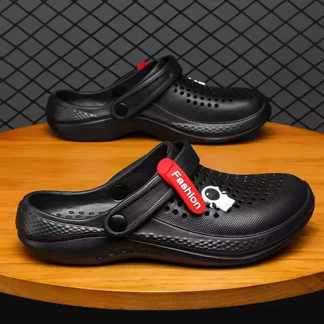 Chinelos leves e respiráveis EVA, sapatos masculinos de jardim, tamancos de casais, sapatos casuais de praia, sandálias ao ar livre, moda, novos