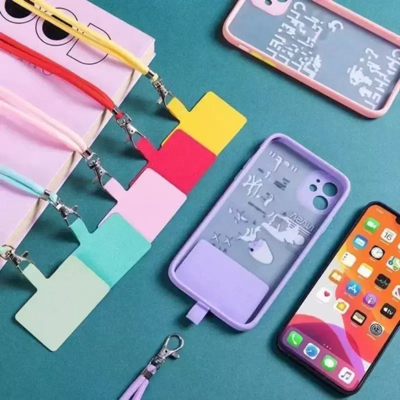 Cordão universal para celular, cordão removível ajustável para pescoço, cordão de segurança para todos os telefones celulares e alças de capa