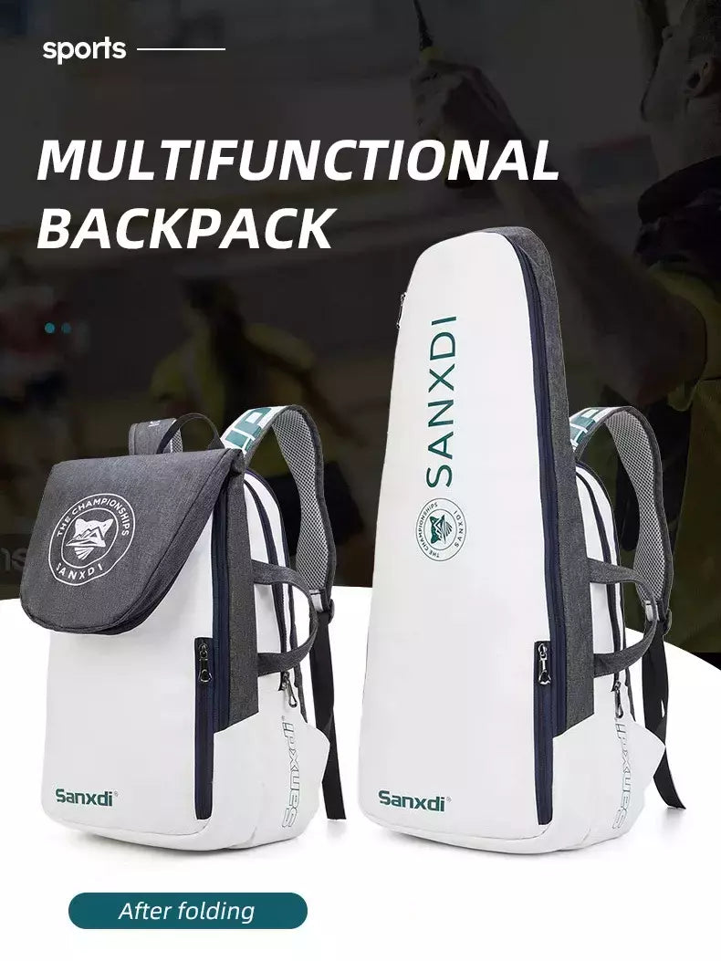 Mochila de remo de tênis dobrável para homens Squash Badminton Racket Bag Bolsa de transporte de raquetebol Sacos esportivos de grande capacidade