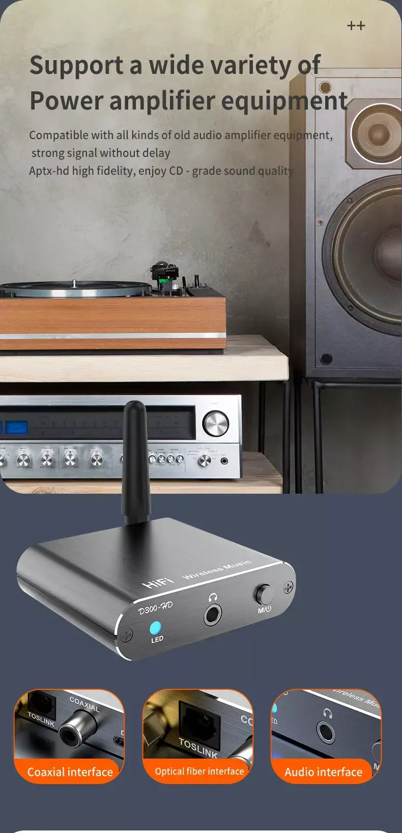 Qualcomm APTX-HD bluetooth 5.2 receptor de áudio alta fidelidade estéreo música cd-qualidade som 3.5mm aux coaxial fibra óptica wirelss adaptador