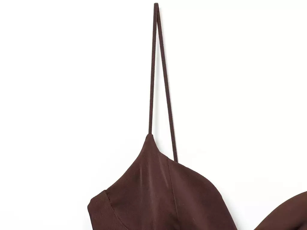 2025 verão novos produtos temperamento feminino sexy cetim texturizado vestido moda sexy suspender vestido