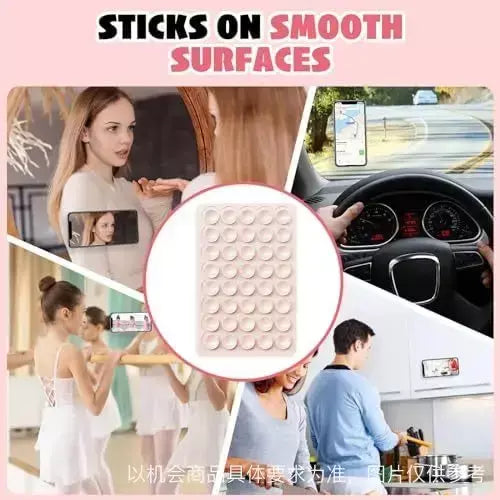 Capa de telefone com ventosa de silicone dupla face, suporte removível para selfies e vídeos mãos-livres, basta usar para vidro liso