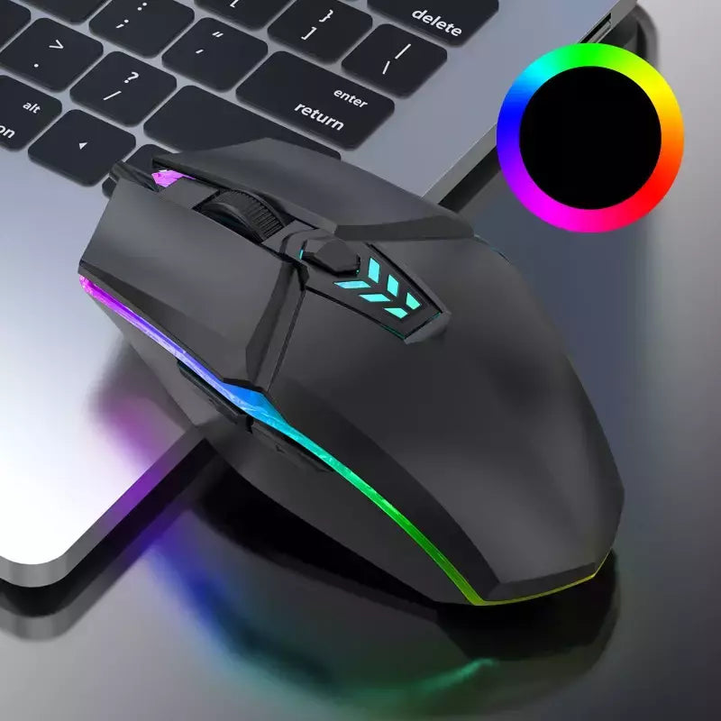 Profissional Ergonômico Com Fio Gaming Mouse, USB, 1600 DPI, 6 Botões, Silencioso, Backlit, Gamer, Computador, PC, Laptop