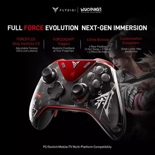 Flydigi apex 5 controlador gamepad sem fio gamepad para pc/switch/telefone/tv/tablet computador, doca de carregamento com tela rgb legal