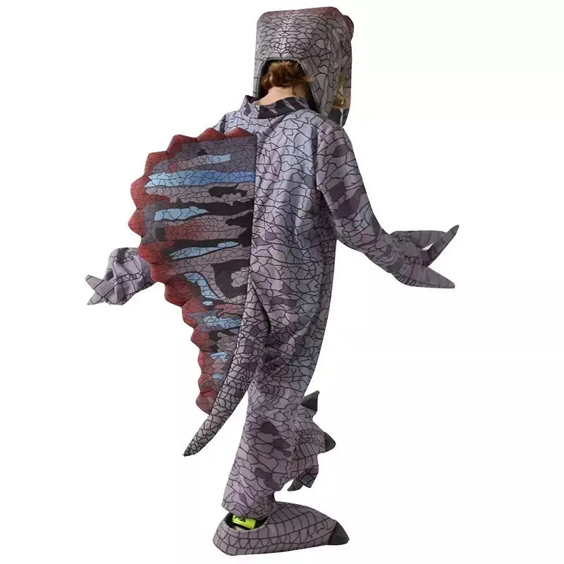 Halloween crianças trajes de dinossauro mundo t-pirannosaurus cosplay macacões palco festa cos ternos para crianças presentes de natal