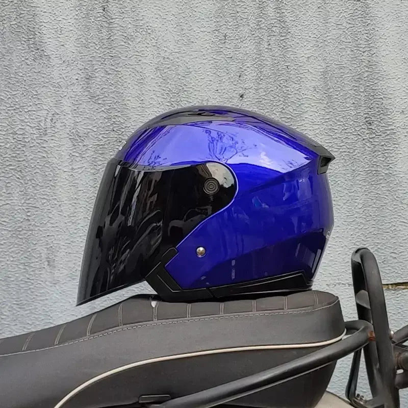 Homens motocicleta metade capacetes lente dupla scooter moto capacete casco aldeia equitação capacete de moto motocross capacetes-JIEKAI