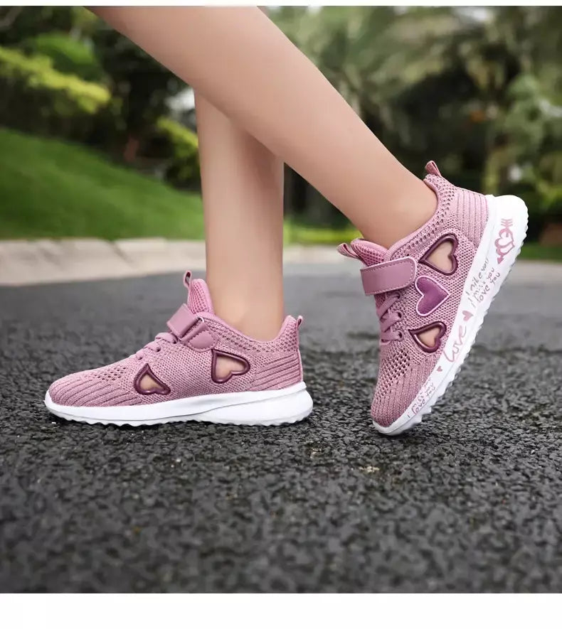 Meninas sapatos casuais luz malha tênis crianças verão primavera outono tenis bonito esporte dos desenhos animados feminino correndo meia calçado