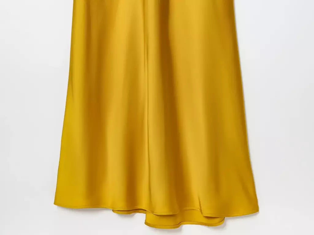 2025 verão novos produtos temperamento feminino sexy cetim texturizado vestido moda sexy suspender vestido