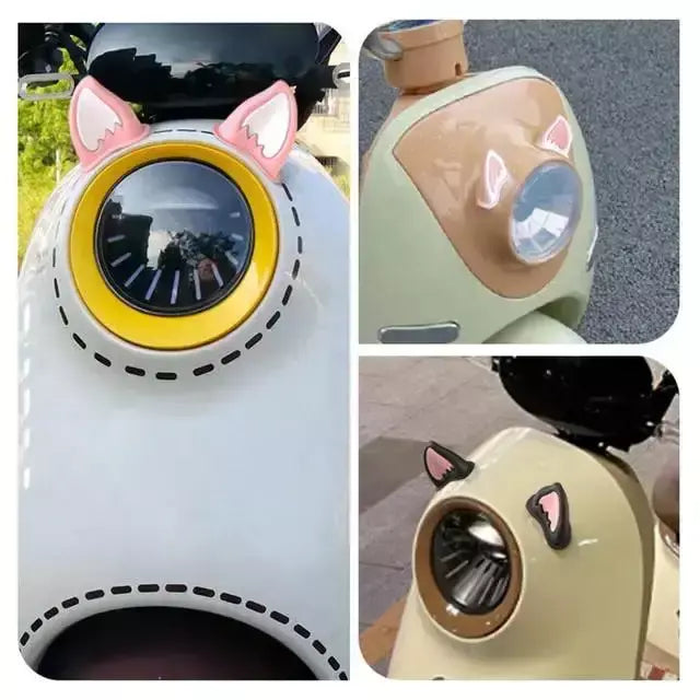 Acessório de orelha para capacete de motocicleta, decorações de orelha de gato para scooter, bicicleta, adesivo para skate e ciclismo