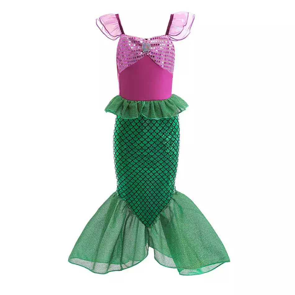 Crianças elsa ariel traje meninas quarta-feira dança disfarce crianças rapunzel vestido elegante barbi cosplay halloween fantasia 3-12t