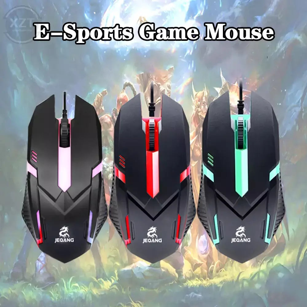 Usb com fio mini mouse para jogos 1000 dpi óptico 3 botões rgb usb com fio mouse para pc desktop computador portátil gamer