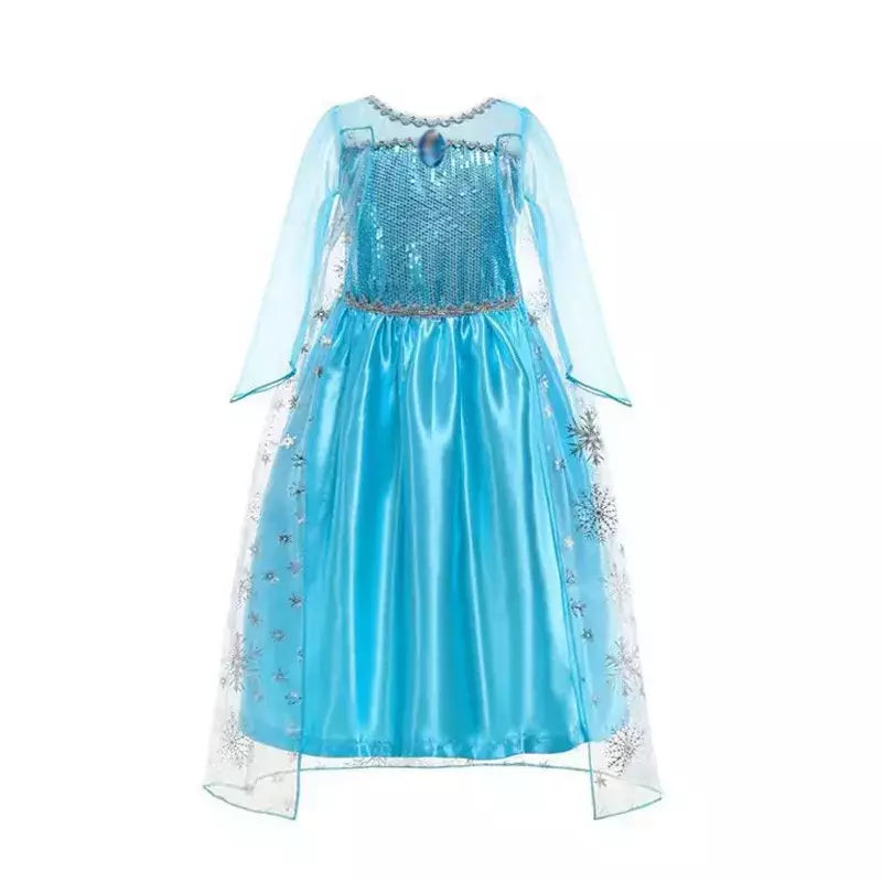 Elsa anna vestidos de princesa meninas malha lantejoulas vestido crianças cosplay neve rainha trajes halloween carnaval festa aniversário vestidos