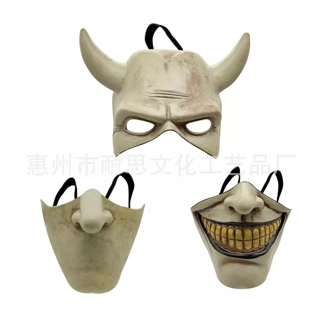 O telefone preto máscara de terror meia máscara facial assustador halloween masquerade festa cosplay traje adereços acessórios