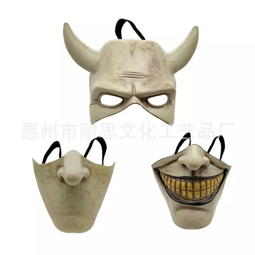 O telefone preto máscara de terror meia máscara facial assustador halloween masquerade festa cosplay traje adereços acessórios