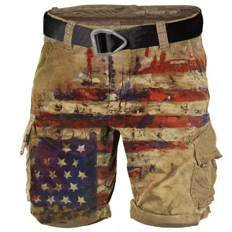 Calça masculina solta de algodão cargo, shorts casuais para esportes ao ar livre, confortável, tamanho grande, níquel, verão