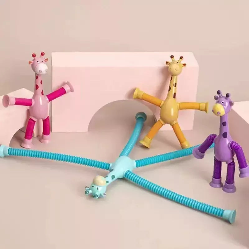 Stretch Tube for Stress Relief, Brinquedos de ventosa, Variety Shape, Squeeze Toy para crianças, Telescópico Girafa Fidget, Fole Sensorial, Anti-Stress Squeeze Toy
