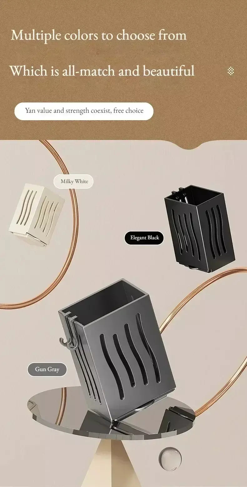 1-Piece Kitchen Utensil Rack-Multifunctional Draining Chopstick Holder,Wall-Mounted or Freestanding Cutlery Storage Box, Plastic