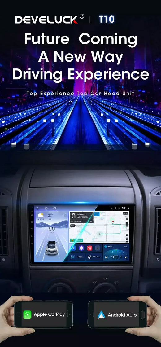 Carplay para fiat ducato peugeot boxer citroen jumper 2 2006-2022 android auto rádio do carro reprodutor multimídia navi gps dvd unidade principal
