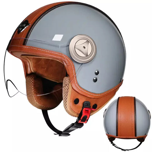 2025 capacete de motocicleta semi coberto de alta qualidade com envoltório de couro elegante e cascos para motos forro de camurça capacetes