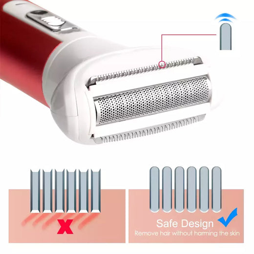 5 em 1 Body Hair Removal Depilador Axila Cabelo Biquíni Perna Cabelo Pêlo Púbico Electric Razor Clipper Shaver Mulheres