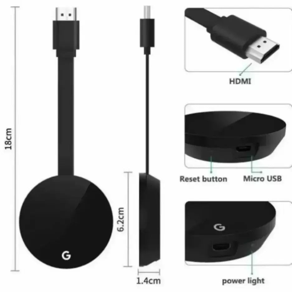 Hdmi-compatível chromecast google sem fio wifi mirascreen hd display dongle mídia streaming de vídeo tv casa inteligente para ios/android