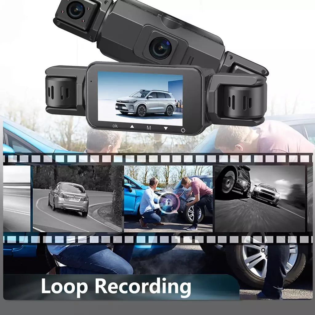 Dashcam para carros 4 canais caixa preta wifi câmera de condução fhd 1080p visão noturna gravação em loop adicionar kit de fio rígido acessórios do carro