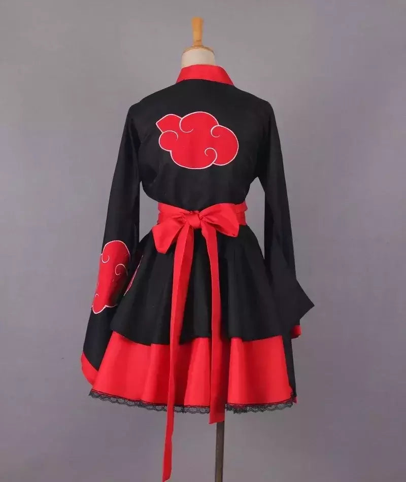 Anime shippuden uzumaki cosplay traje sexo réversão quimono lolita vestido meninas feminino japão estilo vestidos