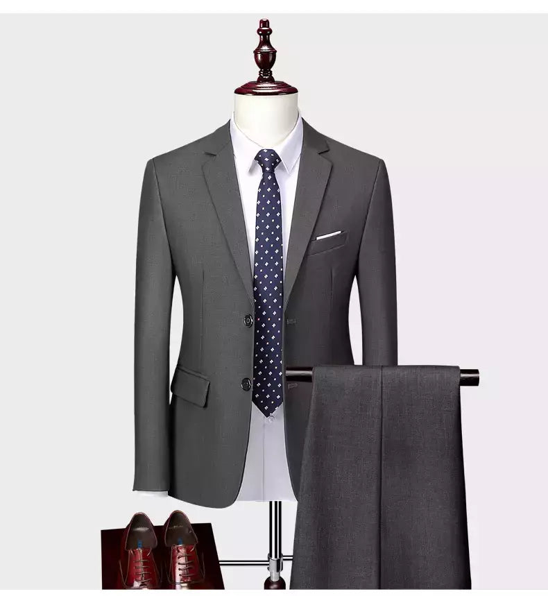 (Jaqueta + Calças) Últimas Homens Terno Set Blazers Formais Slim Fit Negócios Smoking 2 Pcs Terno Do Noivo Vestido de Noiva Homem Terno S-6XL