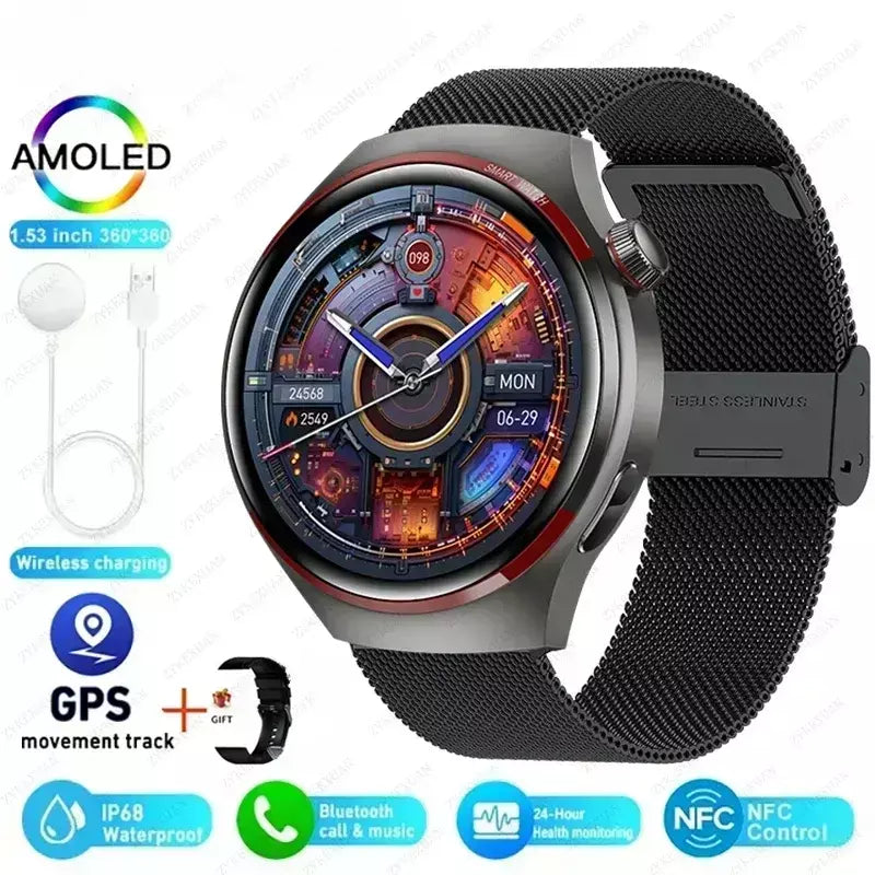 Xiaomi relógio 4 pro relógio inteligente para pro amoled tela hd bluetooth chamada gps nfc freqüência cardíaca esportes smartwatch homem 2024 novo