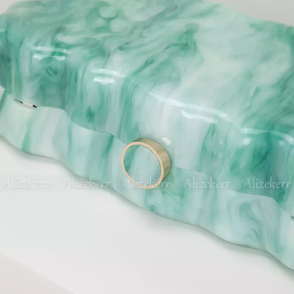 Alizekerr onda-como caixa de acrílico sacos de noite feminino 2024 boutique elegante marmorizado bolsas de embreagem e bolsas festa de casamento