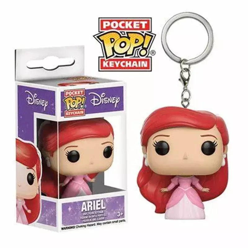 Novos chaveiros funko disney demona princesa bella ariel alice anna elsa bell jack sally ponto figura de ação brinquedos ornamentos