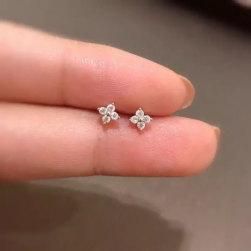 Novo aço inoxidável zircão colares para mulheres 18k banhado a ouro quatro folhas grama colar corrente colar de luxo jóias presente