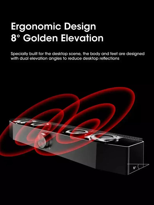 Barra de som sem fio Bluetooth 4D Surround RGB Luzes, subwoofer de graves profundos para laptop de jogos de PC de home theater, alto-falante multiroom 120W